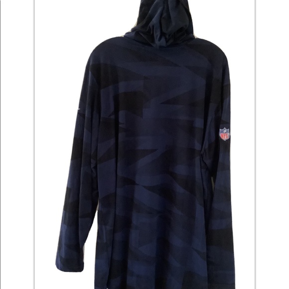 Nike NFL New England Patriots Cotton Tee Hoodie Helmet Long Sleeve XXL Mens - Picture 10 of 12